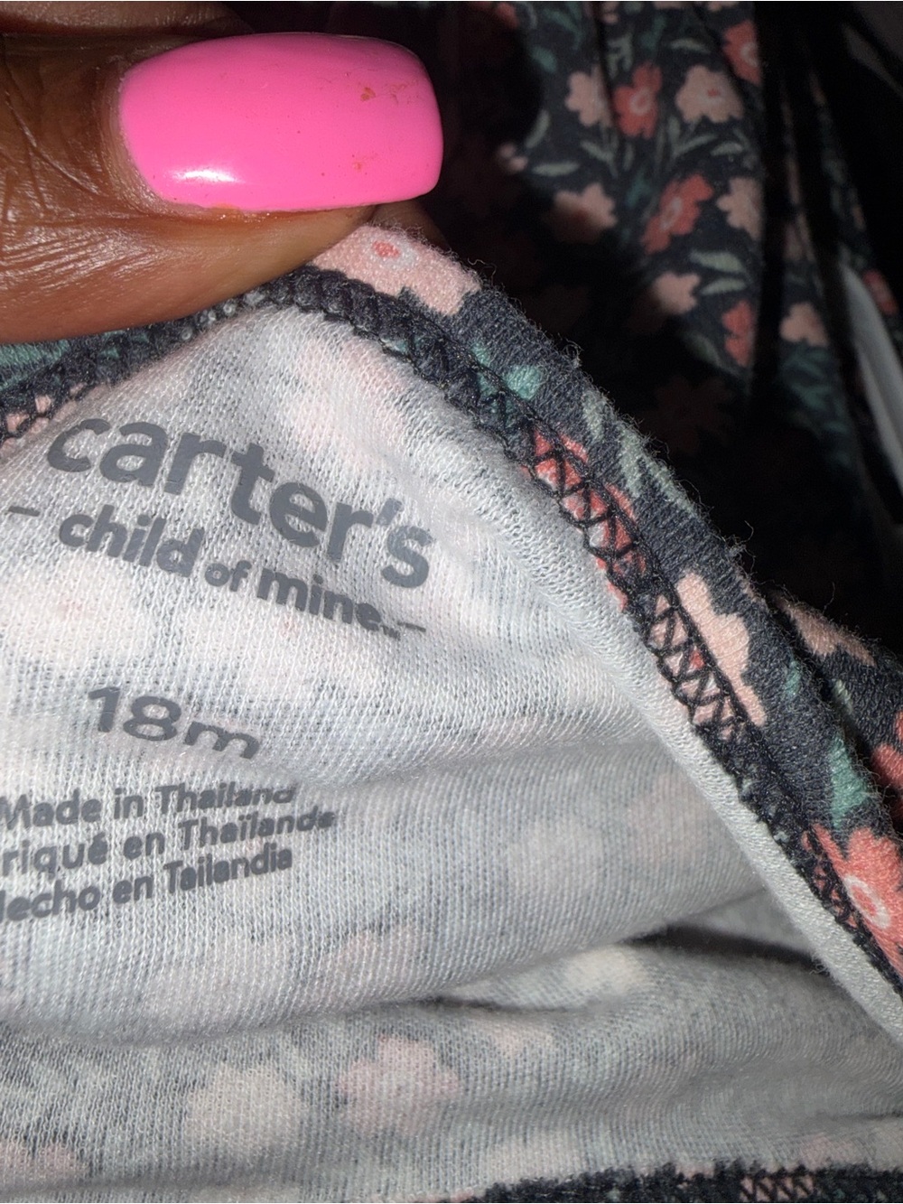 Carter's Floral Knit Dress in Pink and Navy - Picture 3 of 3